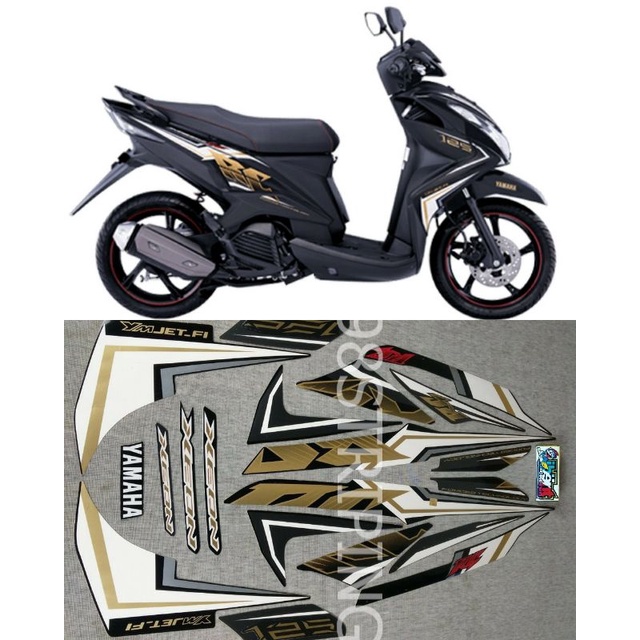 STRIPING XEON RC HITAM TAHUN 2013 STIKER LIS STANDAR ORI YAMAHA