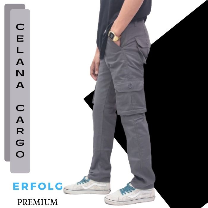 Celana Pdl Panjang Cargo Pria Abu Original Slimfit Kargo Kanvas Premium Distro Brand Lokal Bandung Taktikal Cowok Laki Calana Gunung