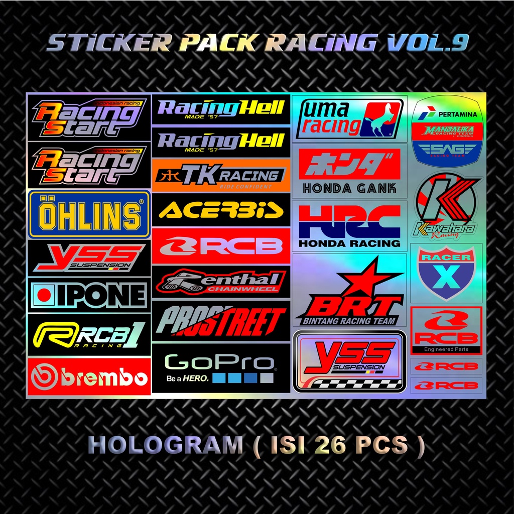 STICKER RACING HOLOGRAM / STIKER PACK / STIKER MOTOR