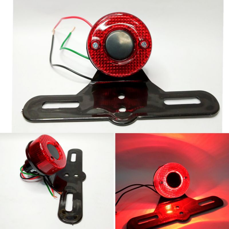 Lampu Stop Japstyle Bulat Polos Stoplamp Bulat Donat ABS Lampu belakang CB Custom Caferacer