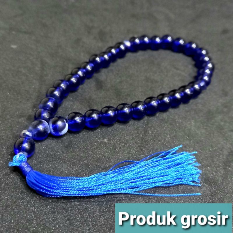 TASBIH BATU BLUE SAPIRE BENING 8MM 33 BUTIR