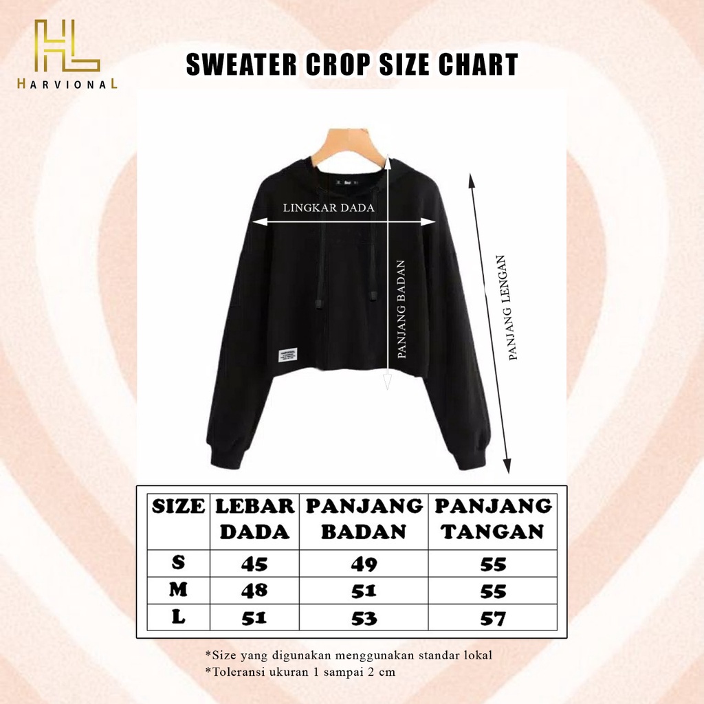 SWEATER CROP HOODIE MIAMI BAHAN FRENCHTERRY TERLARIS