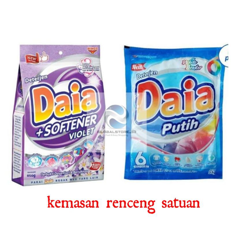 Sabun Daia putih 53gr / Daia detergen softener violet 55gr /Daia pink