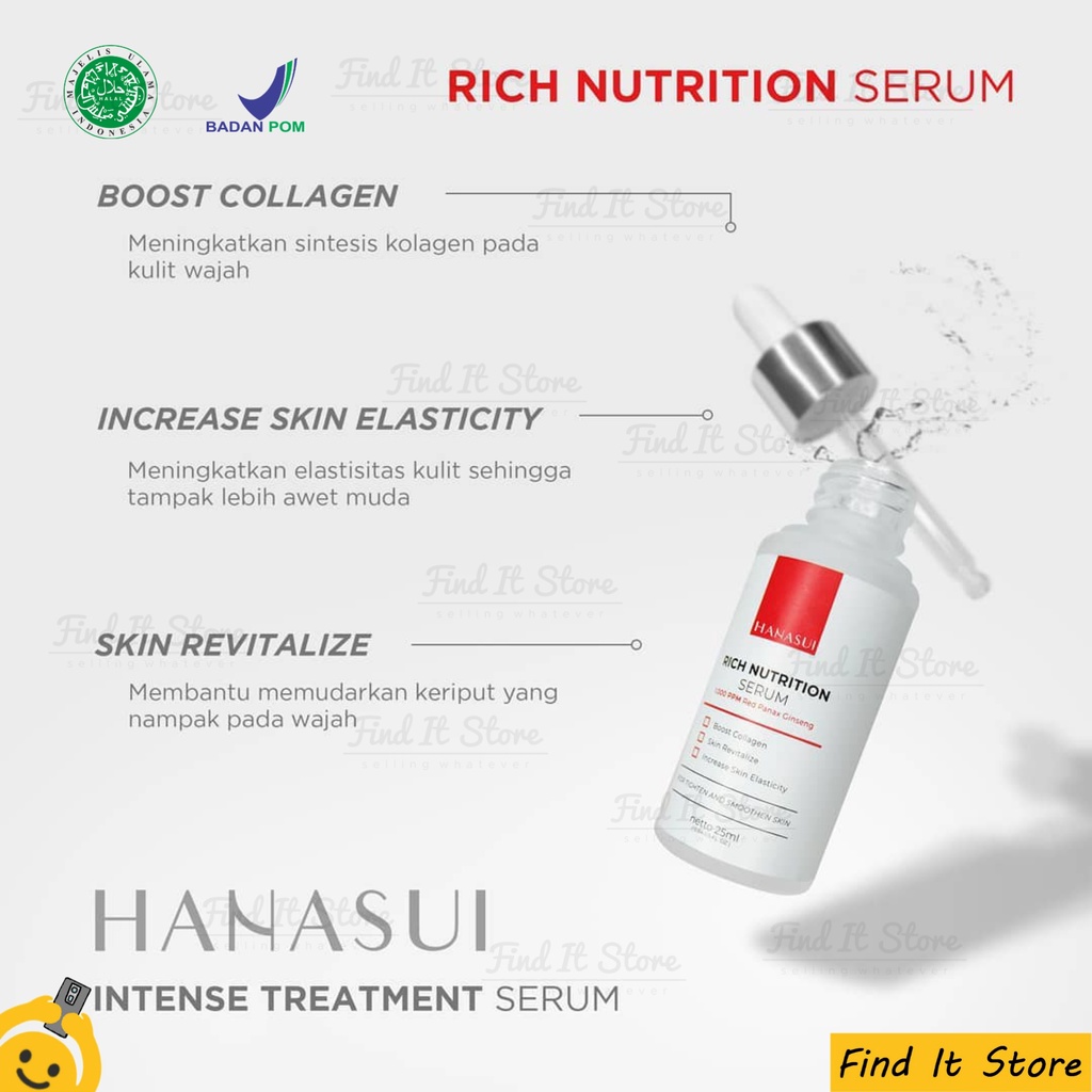 Hanasui Serum Series | Gold Whitening | Vitamin C | Anti Acne | Power Serum | Collagen Anti Acne X Beino Rejuvenate | BPOM