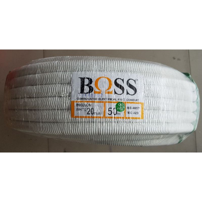 Flexible / Corrugated Boss 20mm putih (50mtr)