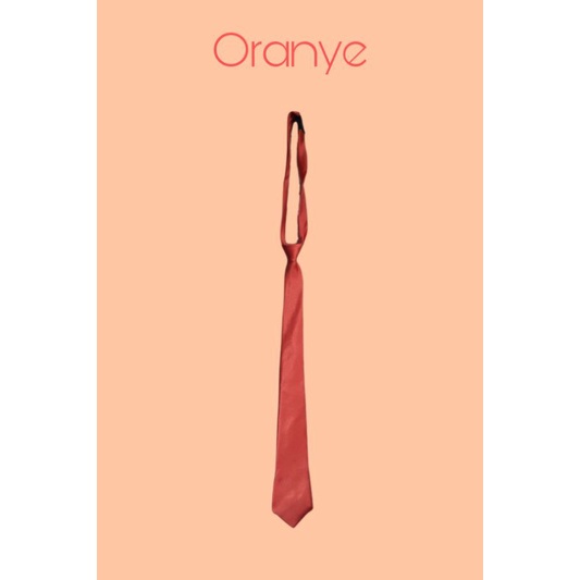 DASI POLOS MERAH MAROON ORANYE ORANGE INSTAN PRAKTIS PEREKAT PRIA DEWASA-Oranye