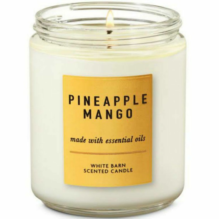 BATH AND BODY WORKS BBW PINEAPPLE MANGO SINGLE MEDIUM 1 WICK CANDLE 198 G