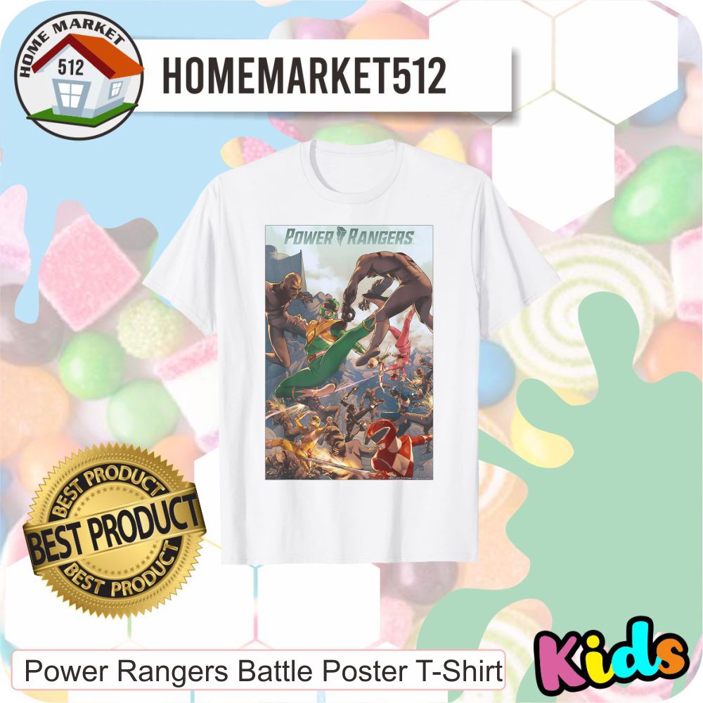 KAOS ANAK Power Rangers Battle Poster T-Shirt KAOS ANAK LAKI-LAKI DAN PEREMPUAN PREMIUM-0