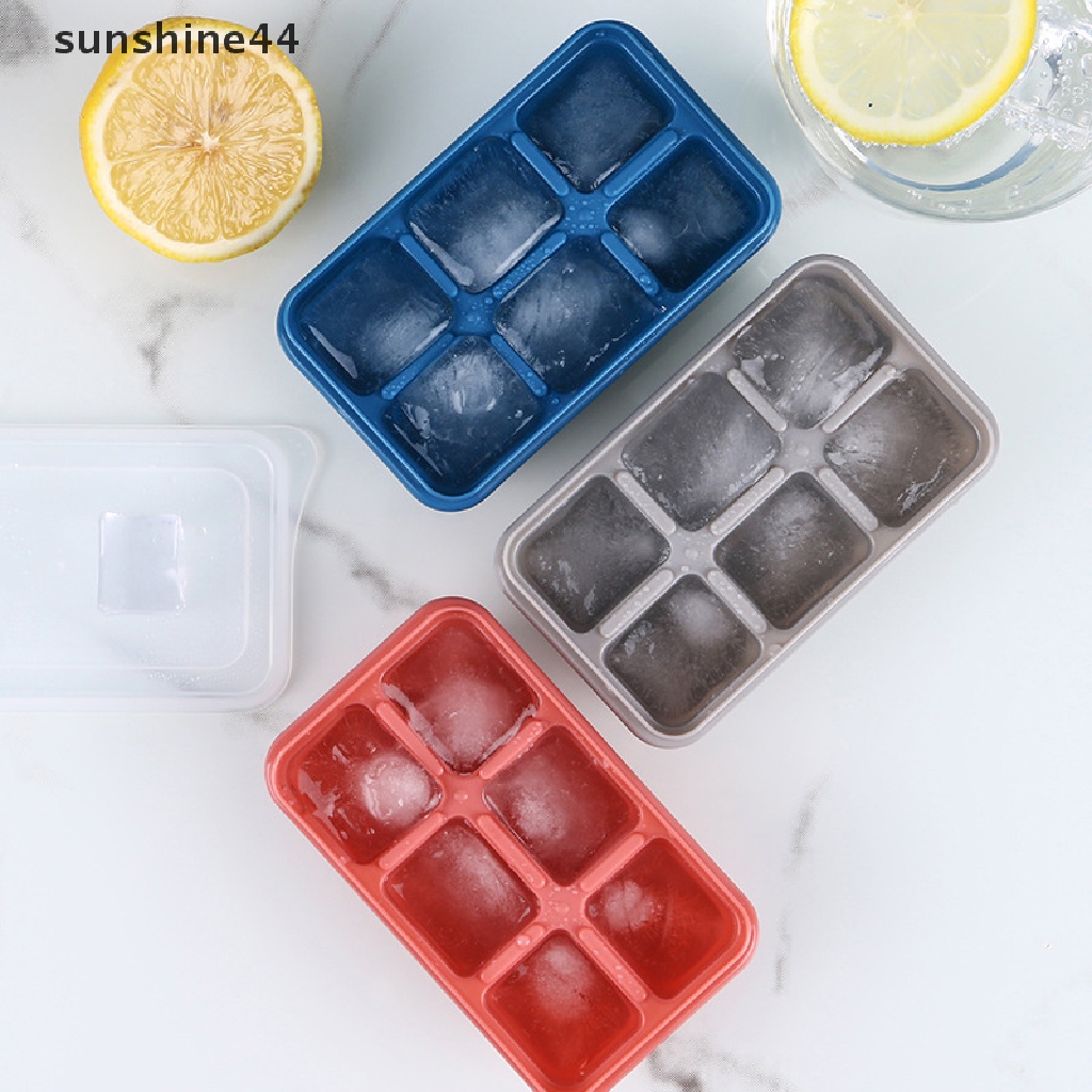 Sunshine Cetakan Es Batu 6 Sekat Bahan Silikon Untuk Perlengkapan Dapur