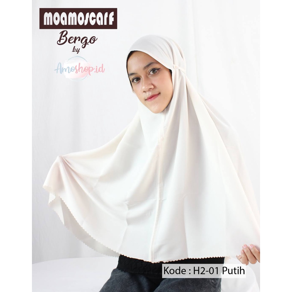 Hijab Bergo Instan Polos | Kerudung Lasercut Murah  | Jilbab Satin Premium