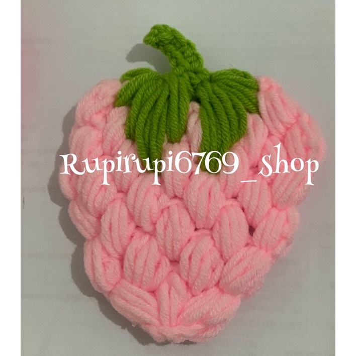 Strawberry rajut 6cm dan 9cm