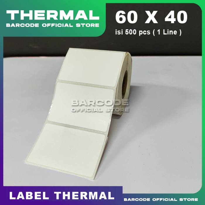 

Thermal 60X40mm 1Line 500pcs Core1" Gap 2mm Label Barcode Sticker