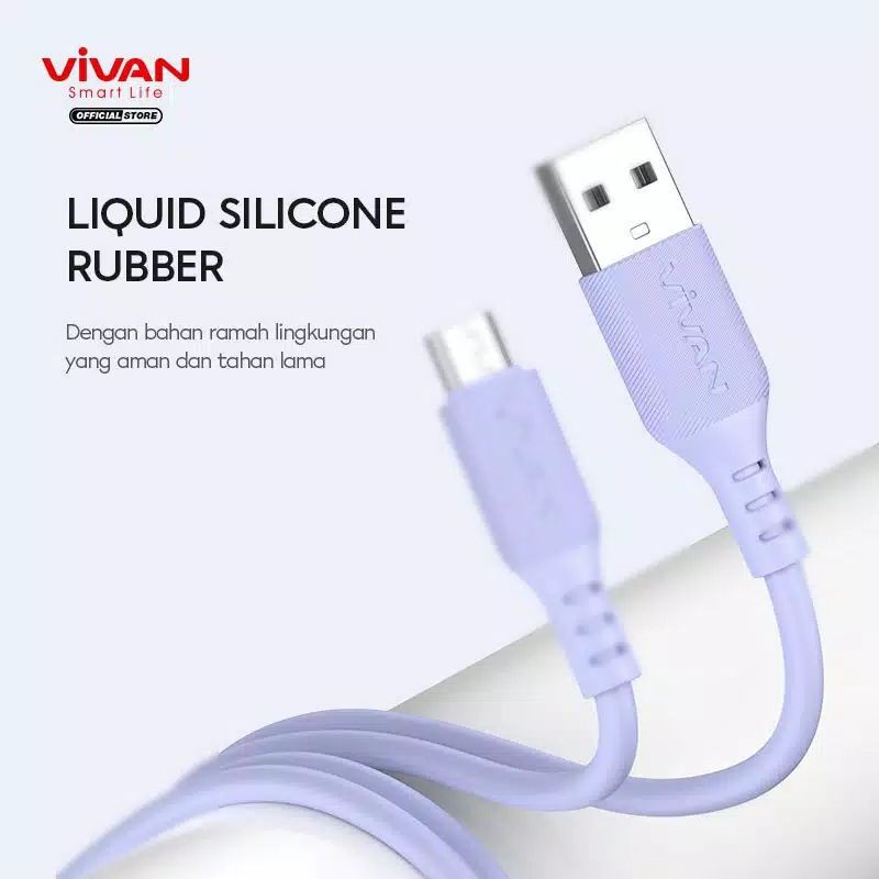 KABEL DATA MICRO USB FAST CHARGING 2.4A 100CM VIVAN VSM100