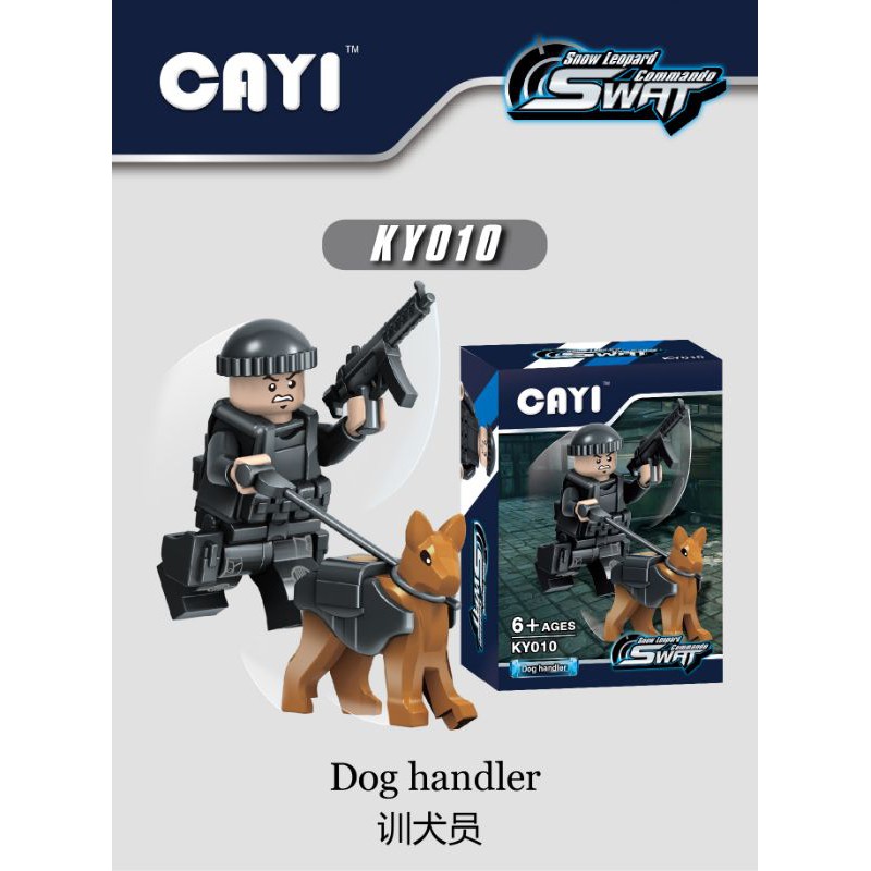 Mainan Anak Lego Polisi + Anjing Pelacak KY010 Minifigure Lego Tentara Army Ninjago Dinosaurus Murah