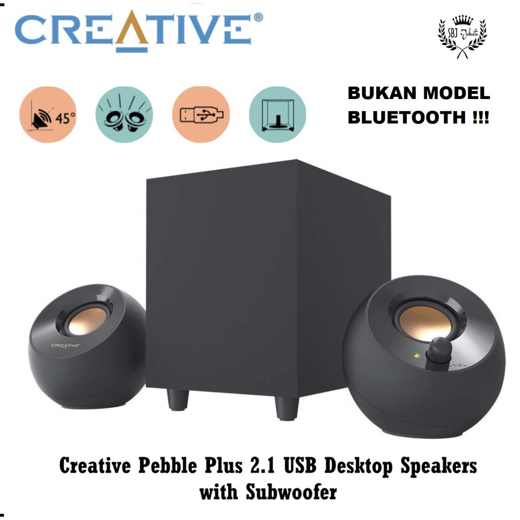 Jual Speaker Multimedia Creative Pebble Plus 2.1 USB Powered Desktop