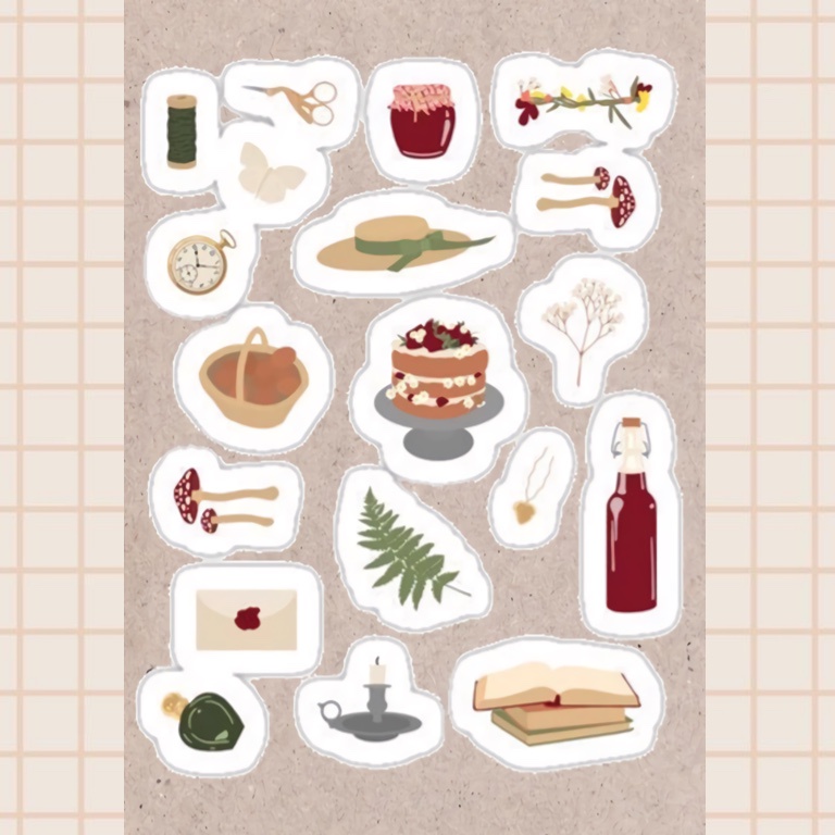 Scrapbook Jurnal Vintage Stickers 3 stiker scrapbook jurnal vintage aesthetic sticker-scrapbook 4