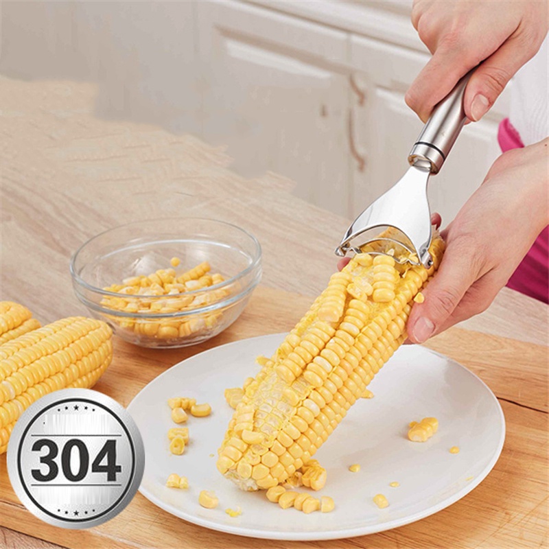 Corn Thresher Peeler Stainless Steel Corn Peeler Slicer Manual Corn Kernel Stripper Cob Kitchen Tools