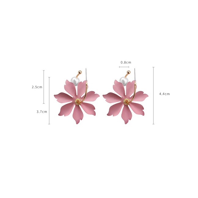 LRC Anting Tusuk Fashion S925 Silver Needle Spray Paint Flower F56856