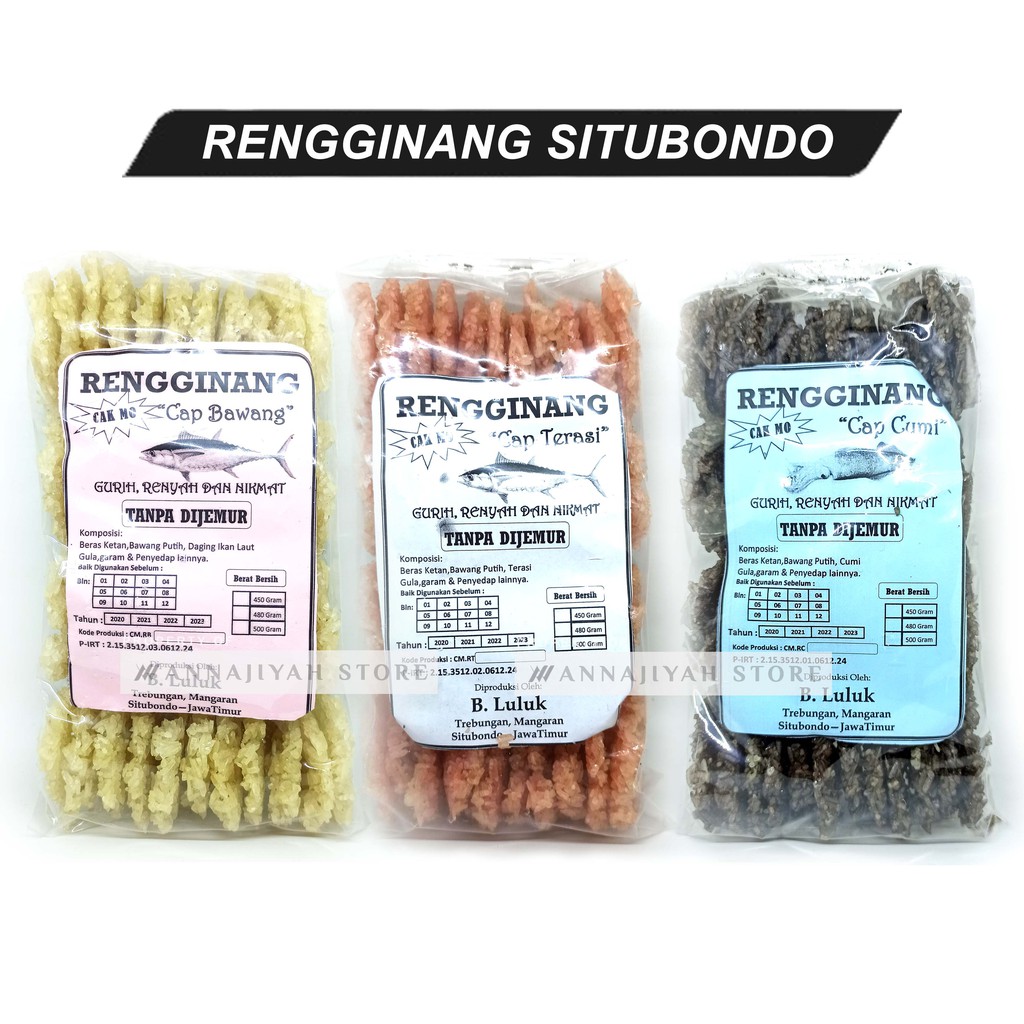 Rengginang Cumi Ikan Terasi Bawang Udang asli Beras Ketan Situbondo Tanpa Dijemur 450-500 gram