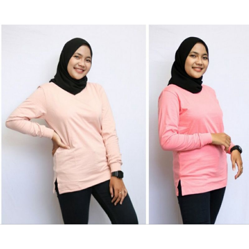 kaos polos wanita catun combet 24s/atasan wanita muslim/catun combet 24s