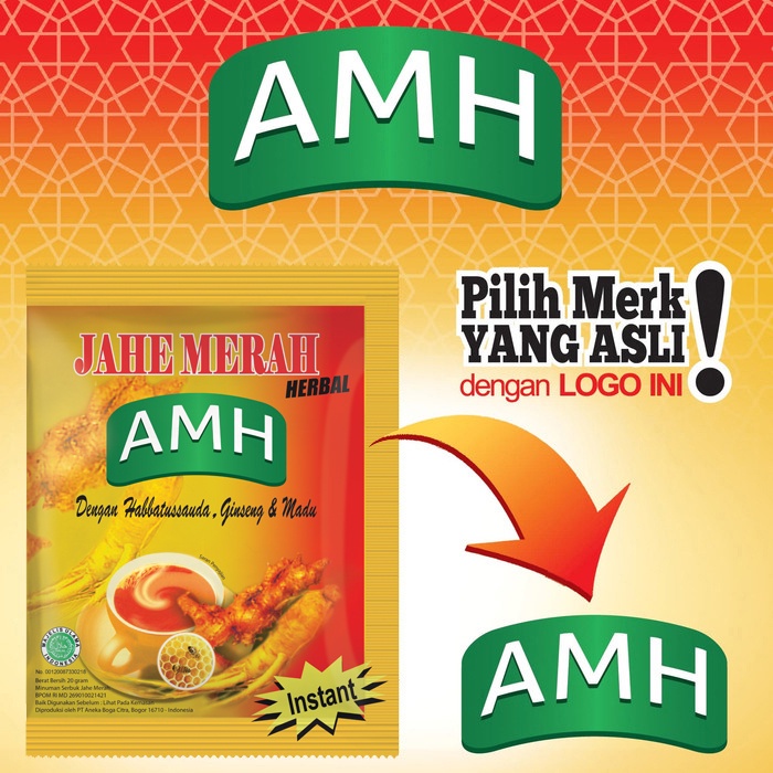 

AMH Jahe Merah Sachet /Minuman Jahe Instant AMH / Minuman Jahe Merah