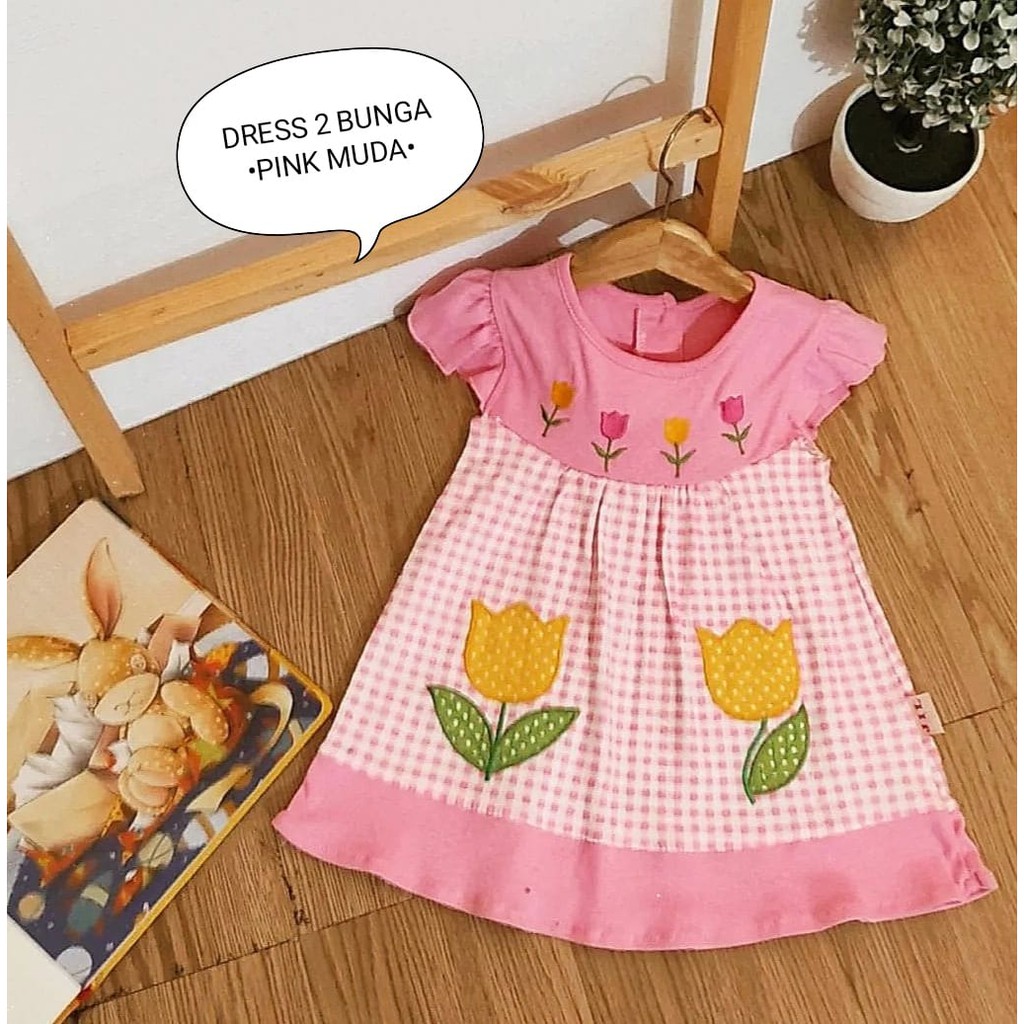 Dress Anak Perempuan Bunga 1 Ukuran Estimasi Usia 2-9 Bulan / Dress Bayi