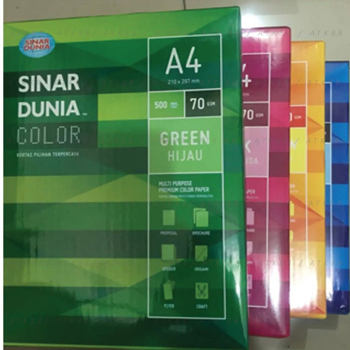 

Order Langsung Kertas HVS Warna Sinar Dunia SIDU A4 70 Gram terbaik
