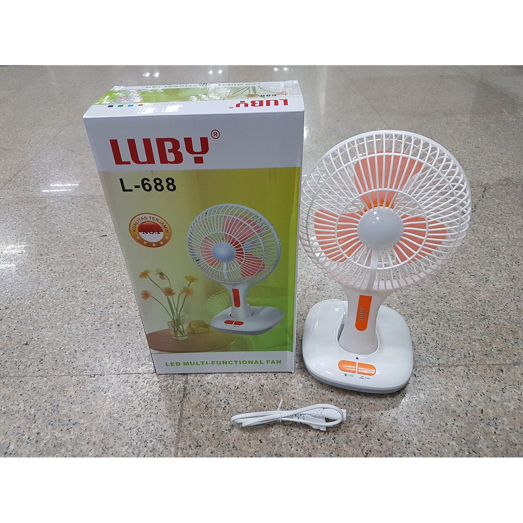 LUBY L-688  3In1 (Kipas + Emergency + Charger HP ) / Fan wall /desktop