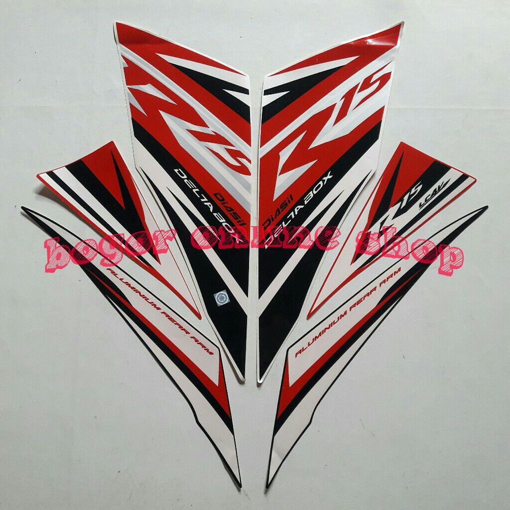 Stiker motor yamaha r15 2014 merah-putih