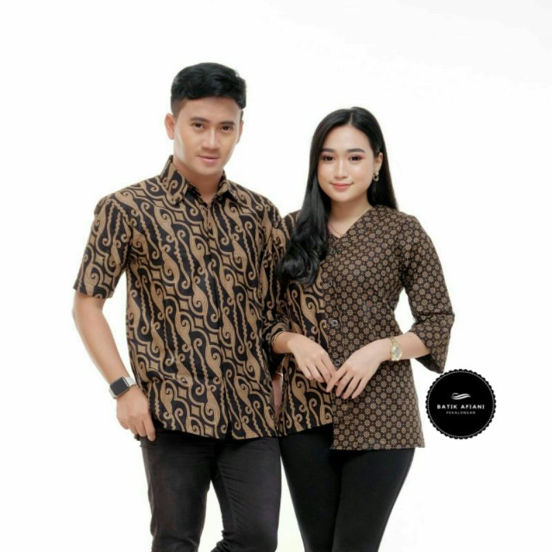 Batik Couple Keluarga Gamis Busui Motif Prasasti Batik Keluarga Seragam