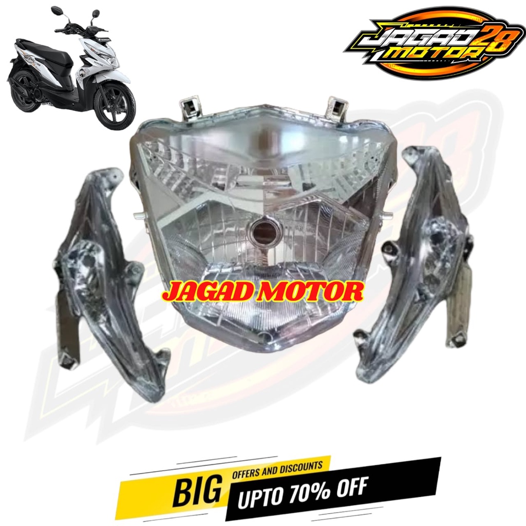 Reflektor Lampu Depan Set Sen Sein Depan Honda Beat Street 2016 2017 2018 2019 / Lampu Depan Plus Sen Sein Depan Honda Beat Street 2016 2017 2018 2019