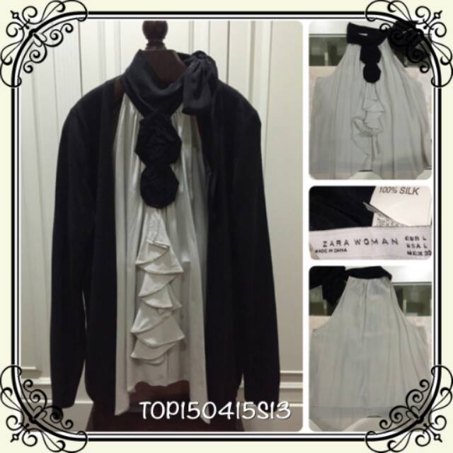 “Zara Woman” Halter Neck Top with Ruffle size L