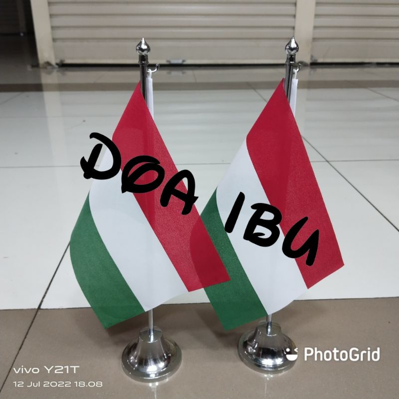 

best seller tiang stenlis meja+bendera HUNGARIA ready stock