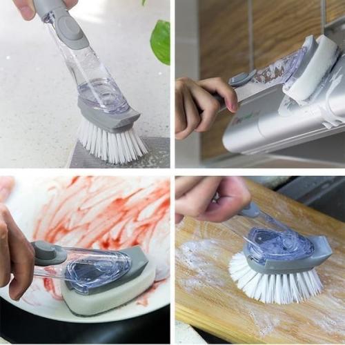 (COD) Cleaning Brush Sikat Cuci Piring Alat Dapur Free Sponge Pembersih