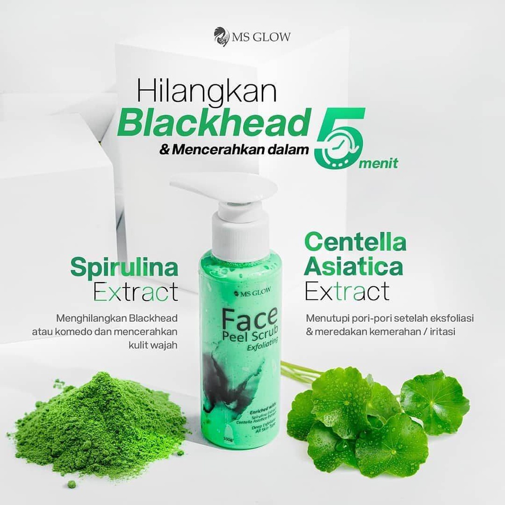 MS Glow Face Peel Scrub Exfoliating Rumah Cantik 354 Peel Scrub Wajah Memudarkan dan Membersihkan Noda Hitam di Wajah