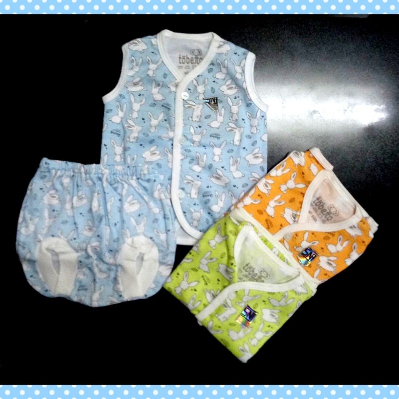 Setelan baju bayi buntung bunny NB Tobetto