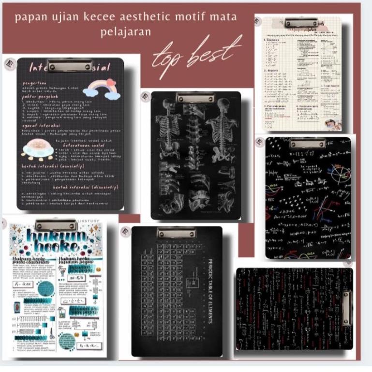 

Produk Terbaek VnH Papan jalan / Papan Ujian / papan Dada aesthetic kece motif mata pelajaran Produk@diskon