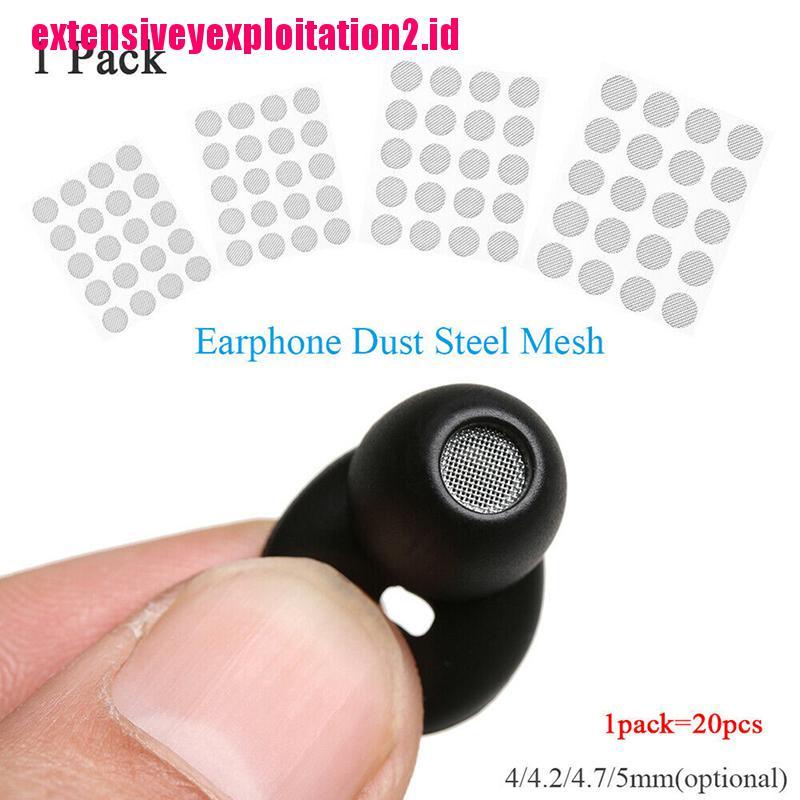 &lt; E2id &amp; &gt; 20pcs / Set Aksesoris Earphone Mesh Baja Anti Debu 4mm 4.2mm 4.7mm 5mm