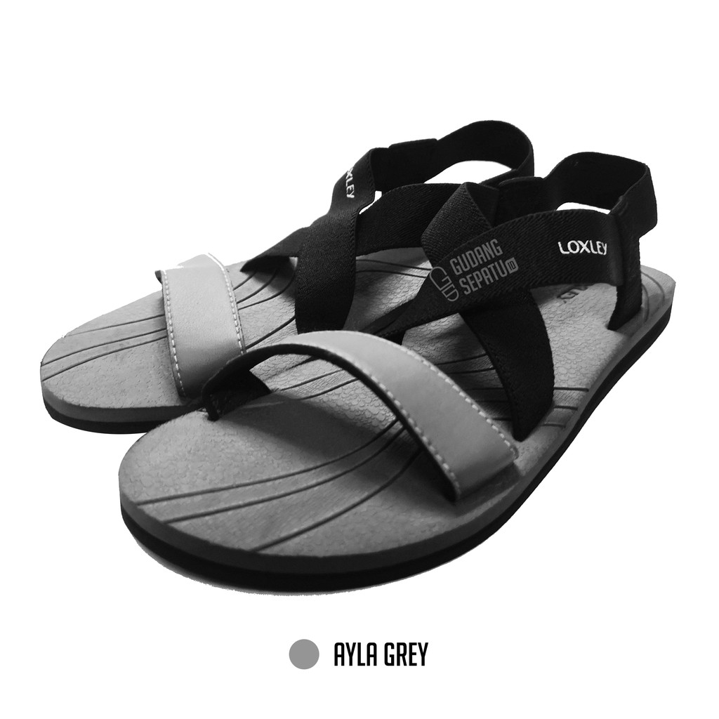 LOXLEY Sandal Gunung Wanita Ayla Sendal Outdoor Cewek Abu &amp; Merah 37-40