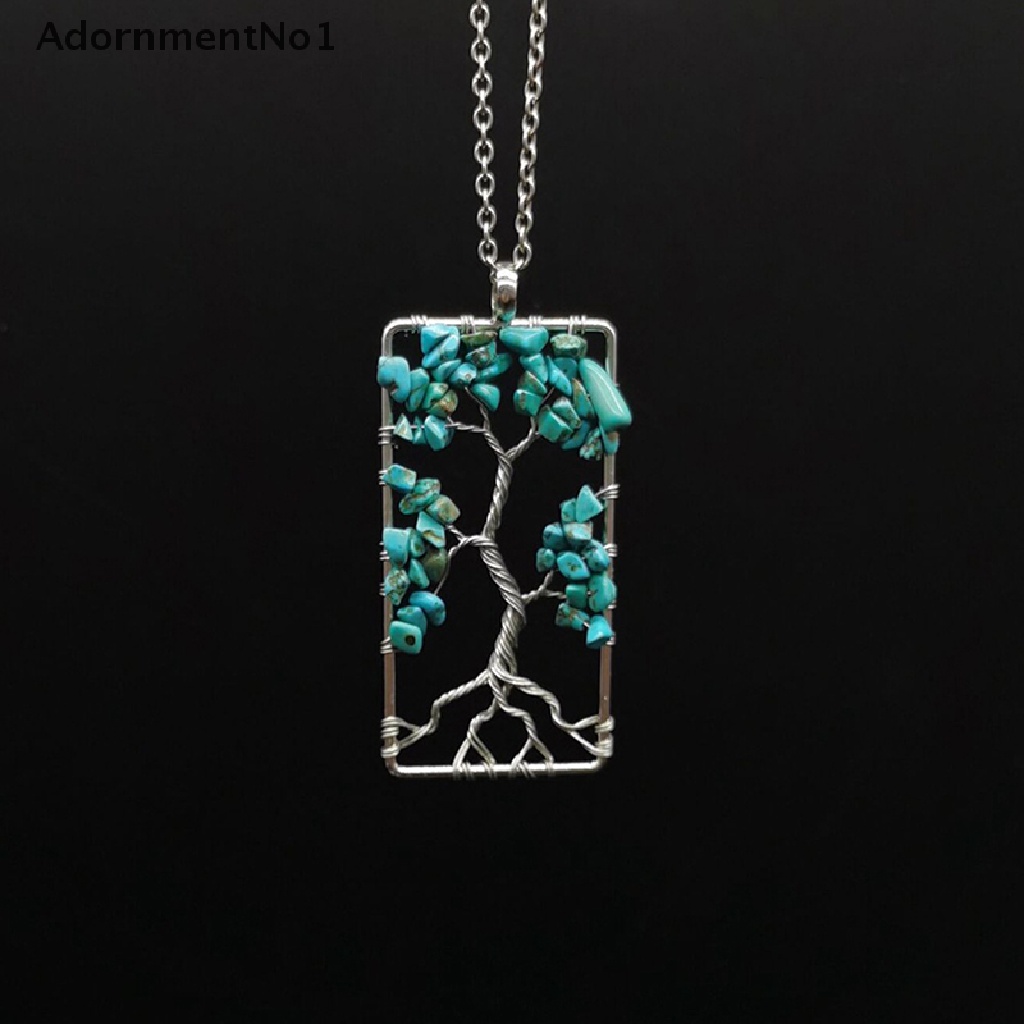 (AdornmentNo1) Kalung Tali Dengan Liontin Pohon Kehidupan 7 Chakra Handmade Untuk Wanita
