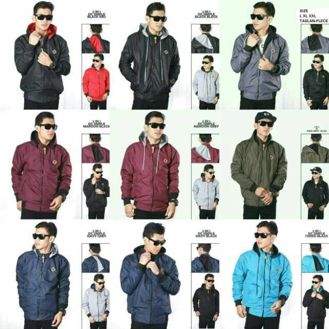 JAKET PRIA BOLAK BALIK 2IN1 PREMIUM JAKET BB L XXL | Shopee Indonesia