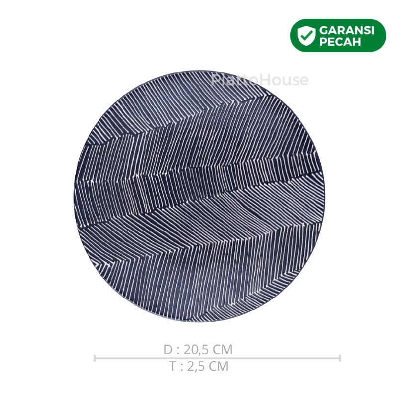 PIRING MAKAN KERAMIK MURAH / SALAD PLATE RUSTIC ukuran 21cm-Nova