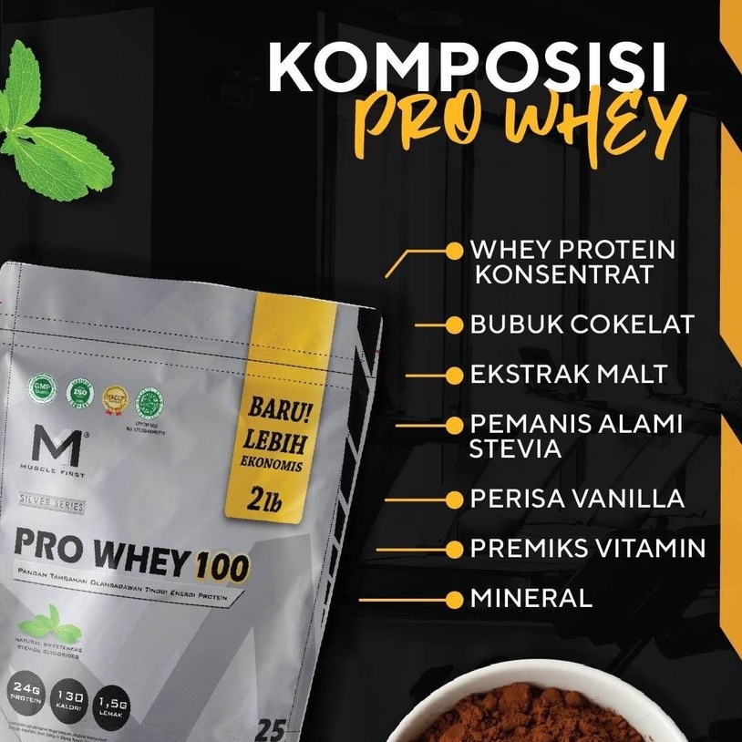 Muscle First Pro Whey 100 4lbs 4 lbs 4 lb Whey Protein 1800gr 45 Serving Suplemen Olahraga Workout Rasa Coklat &amp; Vanilla Kurma Madu