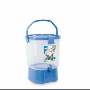 (JNE JTR) Drink Jar Green Leaf 26 Liter Alibaba / Ember + Kran Cuci Tangan / Aquarium Es Arizona