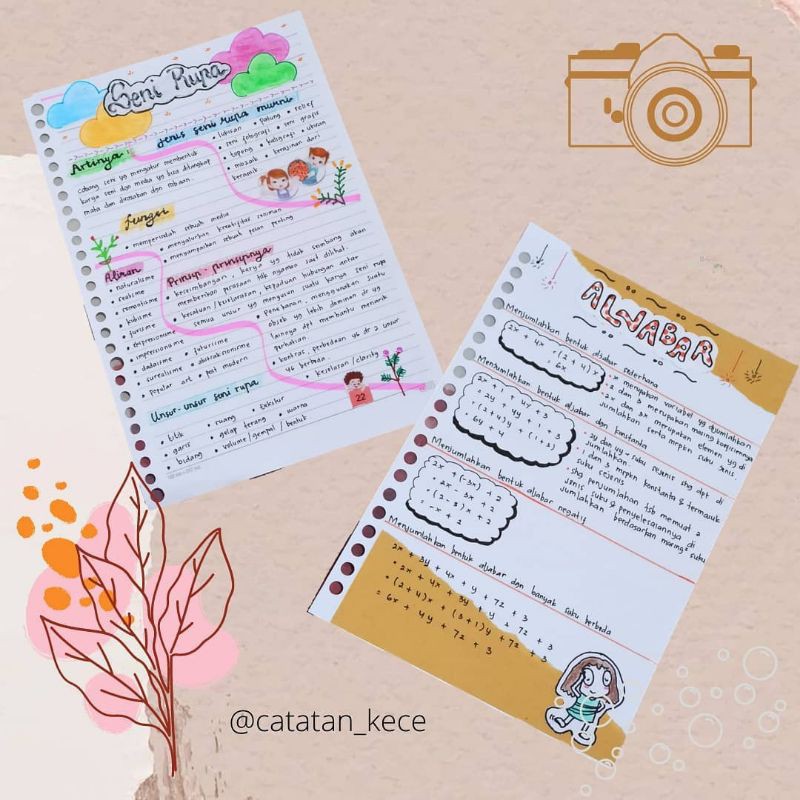 

jasa tulis catatan ala studygram/scrapnote murah ukuran A5