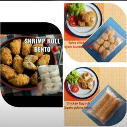 

paket shrimp roll bento - spicy chiken - chiken egg roll