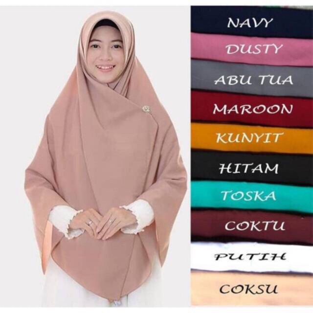 Jual HIJAB SEGIEMPAT JUMBO WOLFISH 130 x 130 JILBAB SEGIEMPAT SYARI