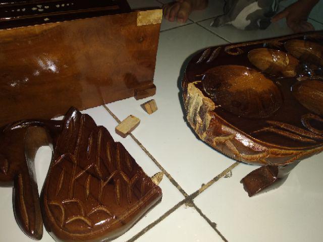 Toples Kayu Jati Model Buah Mangga
