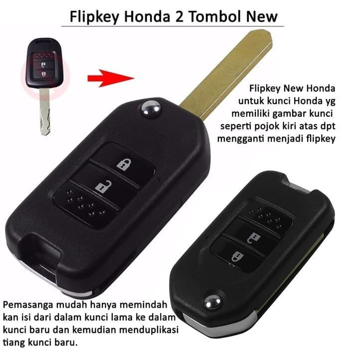 Casing Cover Kunci Lipat Flip Key Honda HRV Jazz Tipe S Honda 2 Tombol