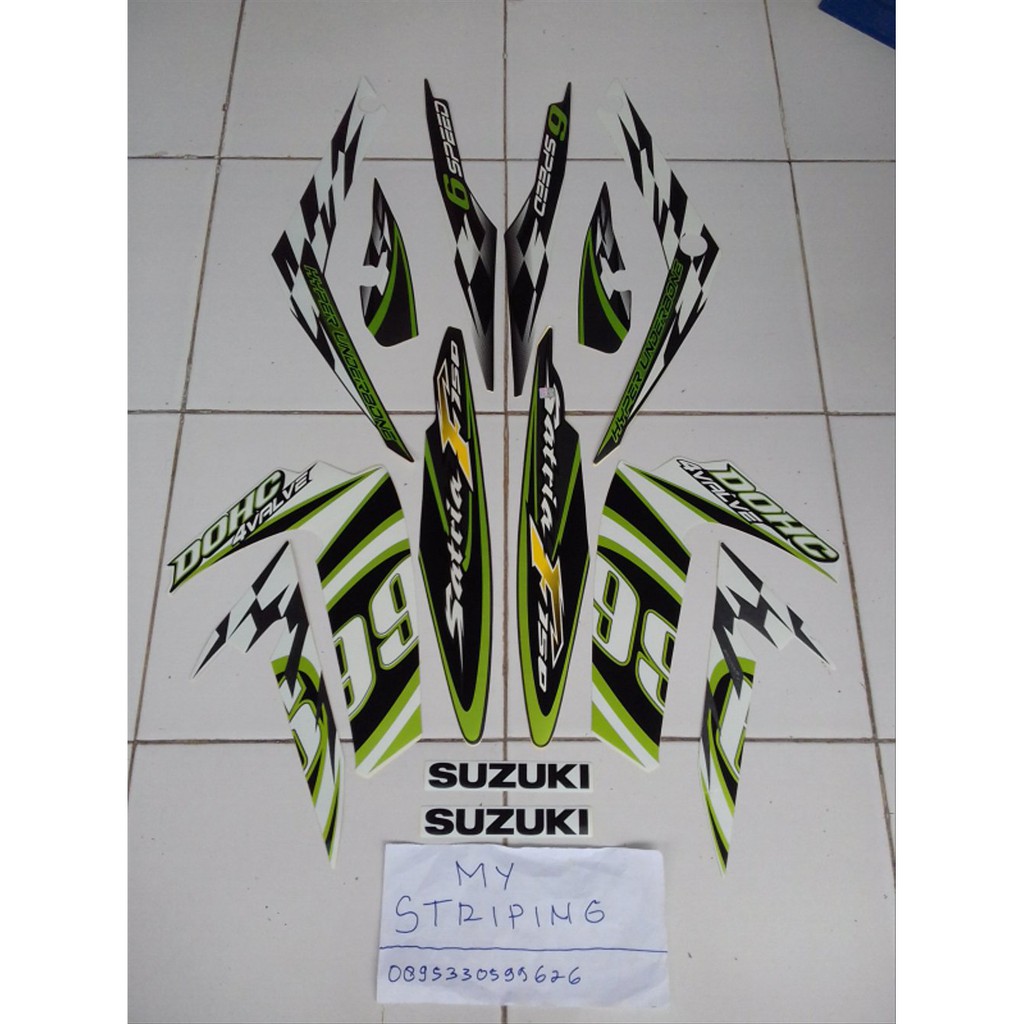 Stiker Satria Fu 2012/2013 hijau putih